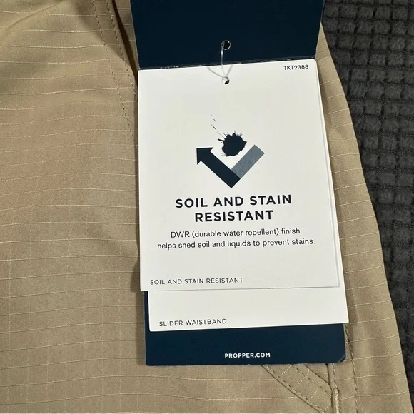 Propper Edgetec Tactical Pants Khaki 36x32 Slider Waist DWR Ripstop Mens - Picture 3 of 10